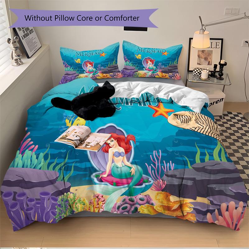 Underwater Mermaid Adventure Print 3Pcs Bedding Setduvet Cover With 2 Bedropillowcase Home Birthday Gift