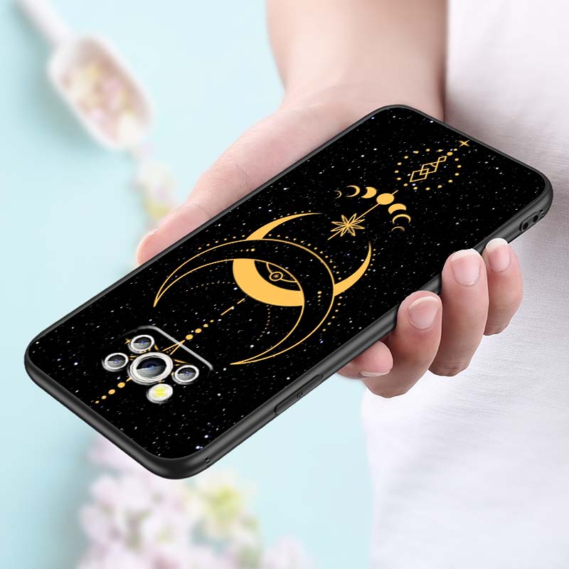 Cosmic Starry Sky Pattern Phone Case For Xiaomi Mi Poco F3 F4 F5 F6 X3 X4 X5 X6 X7 M3 M4 M5 M6 M7 GT Pro 5G Black