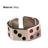 Adjustable Engraved Unisex Ring Alloy Silver Color Dice Opening Ring Jewelry Accessory