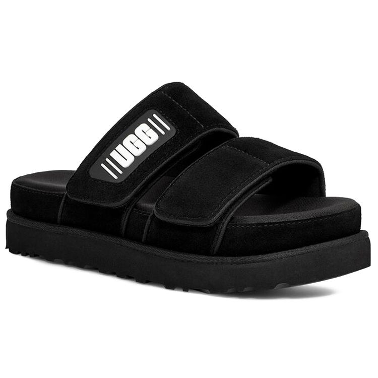 UGG Comfortable Thick Sole Rubber Bottom Silent Slide Sandals Women sandals Black 1129210-BLKS