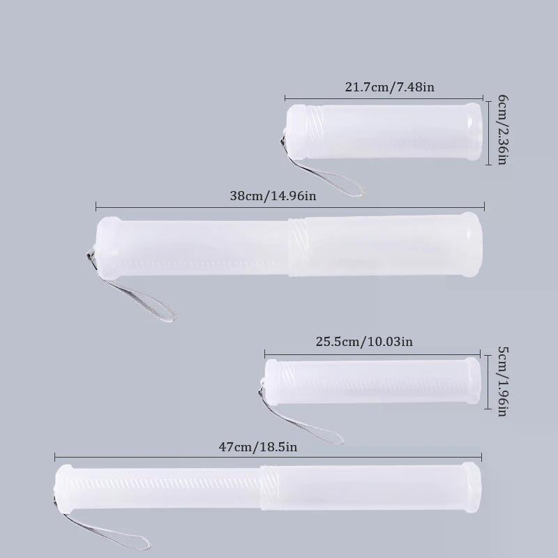 1PC Clear Plastic Retractable Makeup Brush Holder Adjustable Height Cylinder With Lid Dustproof Cosmetic Box