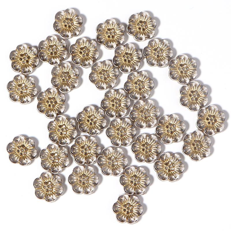 

100Pcs/Lot 13mm Acrylic Beads Colorful Flower with Silver Edge Hole Size 1mm Beads Diy Jewelry Bracelet Necklace Accessories серый