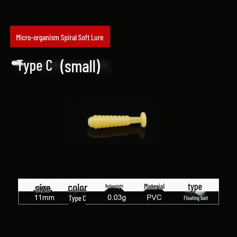 Micro Spiral Soft Lure for Sea and Fly Fishing - Floating Mini Drop Shot Bait for Outdoor Wild Fishing