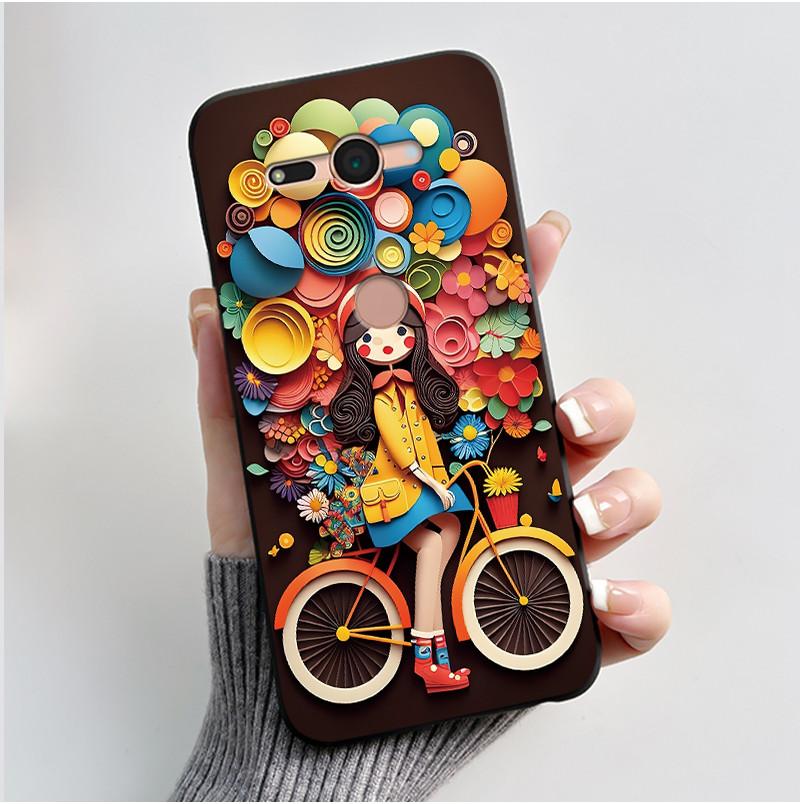Cute Black Case Phone Case For Sony Xperia XZ2 Compact/SO-05K Protective Shockproof Soft Cover Lovely Fluffy White Bunny