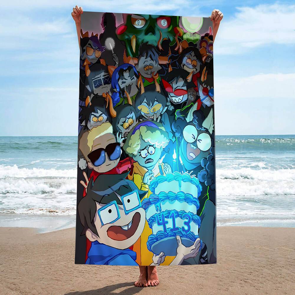 Anime H-Homestucks Microfiber Blanket Quick Drying Beach Towels Oversized Printing Super Absorbent Pool Towel Blanket