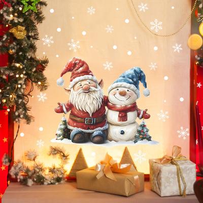 Fun-f212 Natal Feriado Bonecos de Neve Papai Noel Varanda Vidro Janela Embelezar Adesivos Decorativos para Janelas
