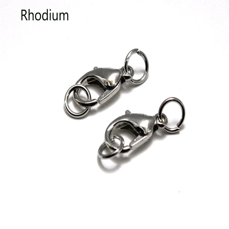 50pcs Silver Plated Alloy Lobster Clasp Hooks and Jump Ring for Necklace Bracelet Chain Connectors DIY Jewelry Findings Supplies