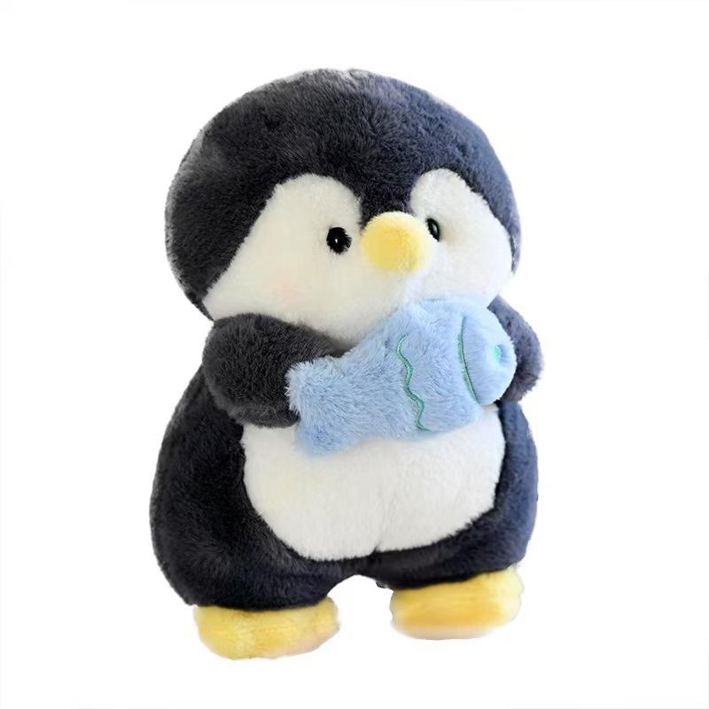New Penguin Doll Creative Penguin Hold Fish Penguin Plush Toy Children Accompany Animal Doll Hug Pillow