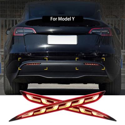 2 DB Tesla Model Y hátsó ködlámpa féklámpa dinamikus irányjelző fényvisszaverő LED lökhárító lámpa autó tuning tartozékaihoz