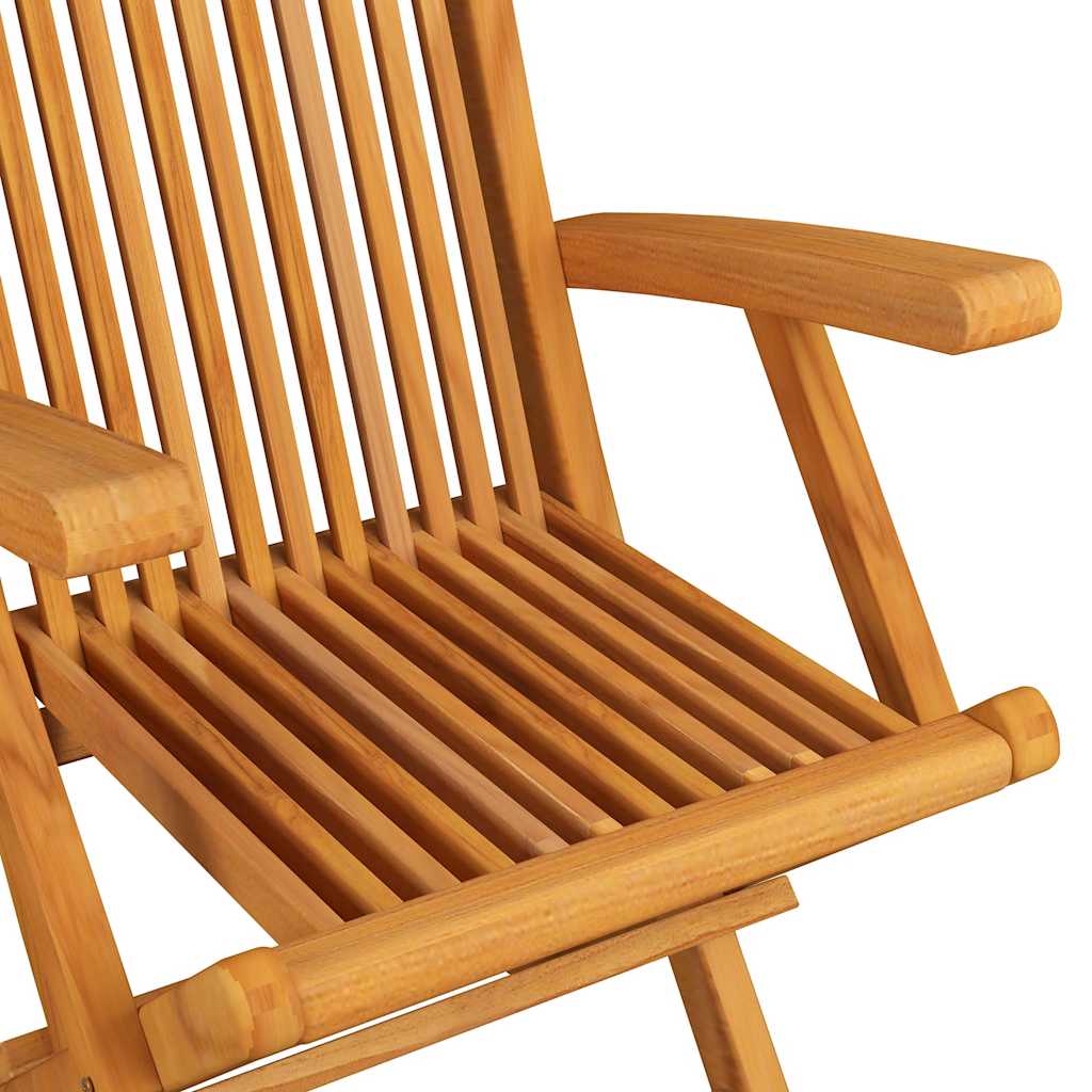 Garden Chairs with Beige Cushions 8 pcs Solid Teak Wood