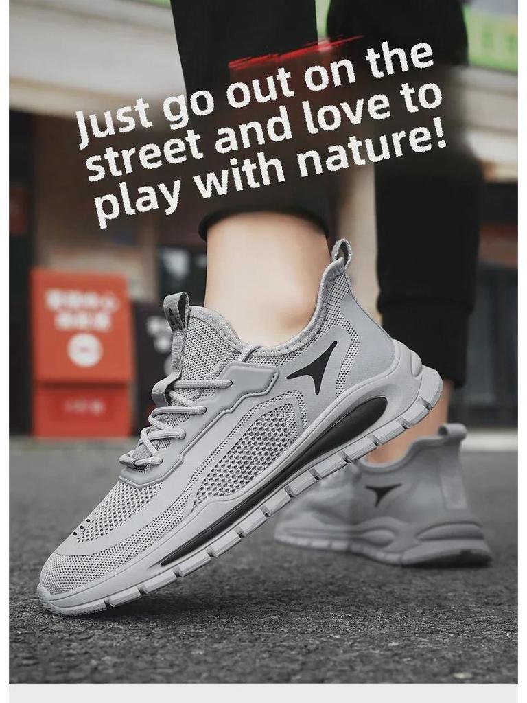 Men's Black Mesh Sports Shoes - Breathable & Trendy for Summer Work & Leisure