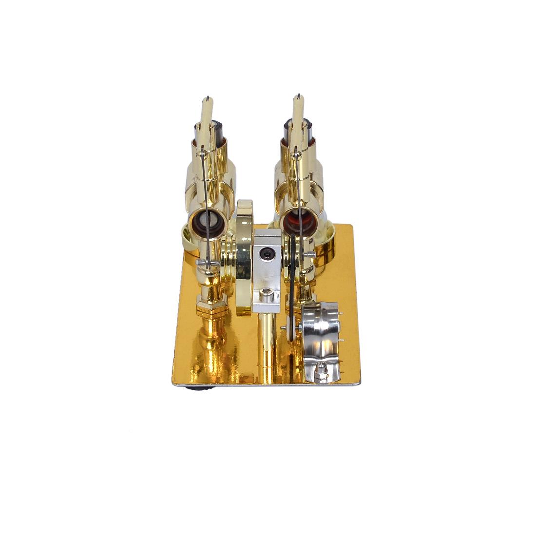 Двигатель Стирлинга Генератор Модель Баланс Двойной Цилиндр с Вольтметром Металлическая — фото 6