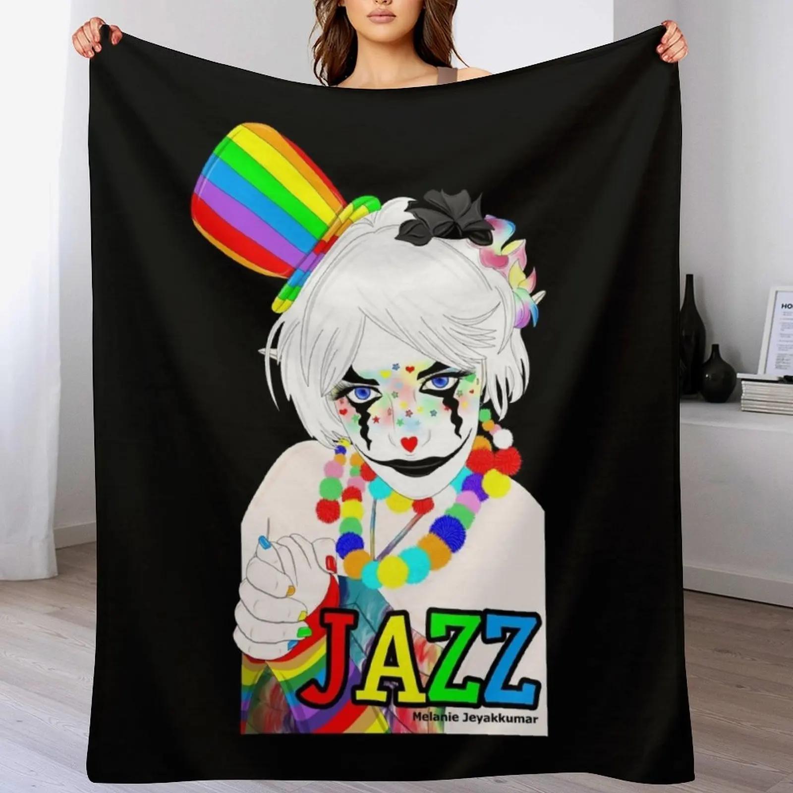 

Jazz the Rainbow Clown Throw Blanket Cozy Light Blanket for Travel Camping Picnic 102x76cm(40x30in)