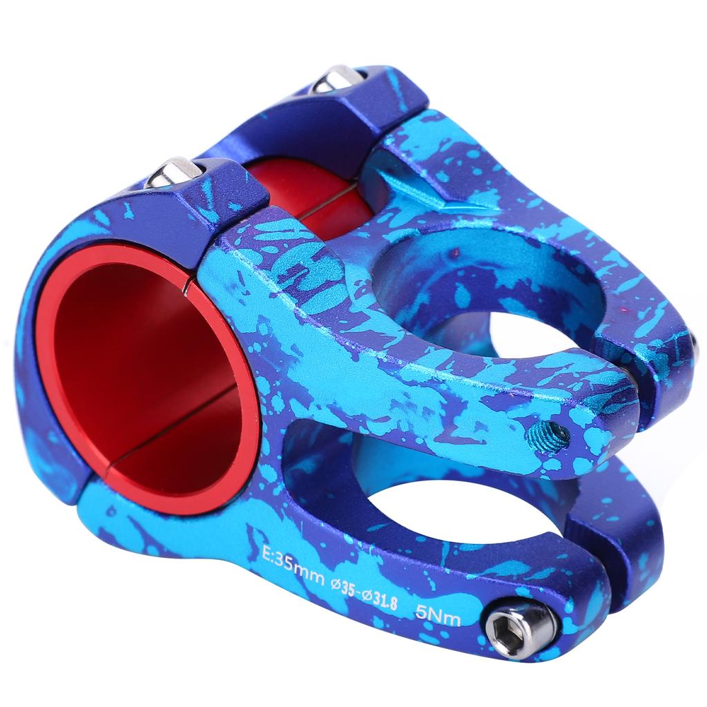 LUNJE 31.8 35x35mm Aluminum Alloy Bicycle Bar Stem Hollow Cycling Short Handlebar StemPurple Blue