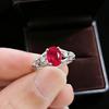 Jewelry Imitation Pigeon Blood Red 6 * 8Mm Oval Ruby Ring Light Luxury Premium Emerald Ring