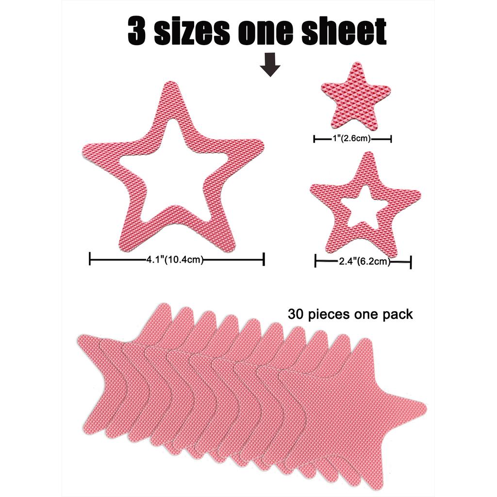 10pcs Star-Shaped Bathtub Sticker Waterproof Anti-Slip Floor Stair Tape Strips Swing Pool Floor Anti-skid Pad Stickers