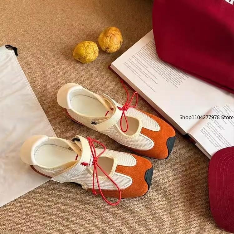 Fashion Bead Flats Casual Sneakers Woman Shoes Sport Loafers Summer 2025 New Trend Lace-Up Running Shoes Designer Comfort Zapatos Mujer