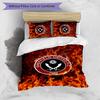 Set Lenzuola Stampato Sheffield United Football 3 Pezzi, Comodo Set Copripiumino per Camera da Letto Amico della Pelle