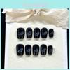 Handmade Cool Girl Dark Style High-end Short Wearable Nail Sticker For Women Xs Size