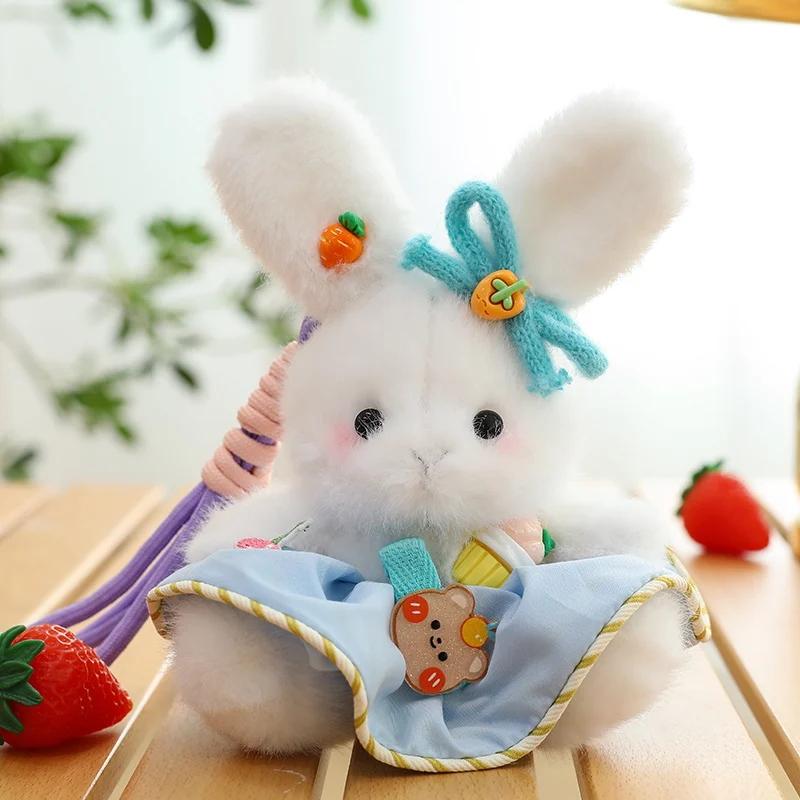 13Cm Sweet Cute Plush Bear Trinkets Rabbit Key Ring Fashion Jewelry Keychain Bag Pendant Birthday Gift Bag Decor