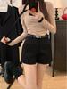 Korean Spicy Girl Spring 2025 High-Waist A-Line Casual Shorts for Women
