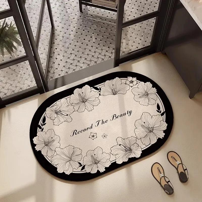American Bathroom Carpet Cabinet Crystal Velvet Door Absorbent Mat Quick Dry Non-slip Mat Toilet Toilet Door Mat