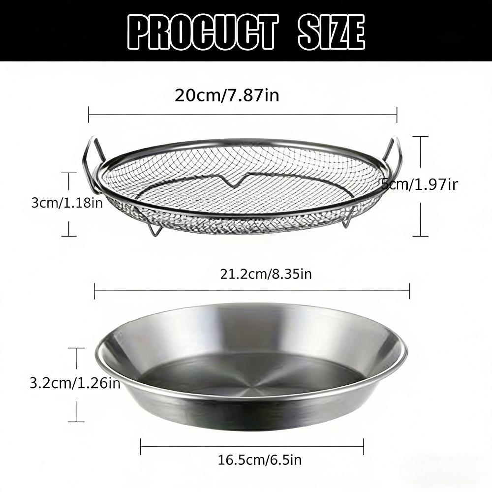

Stainless Steel Oil Filter Tray with Handle, 20cm Strainer Basket for Frying Tempura Barbecue Grilling, Kitchen Cooking Tool