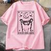 In My Feral Era Raccoon T Shirt Mystical Racoon Tshirt Tarot Card Print Tshirt Summer Cotton Short Sleeve Tee Shirt Unisex Clothes