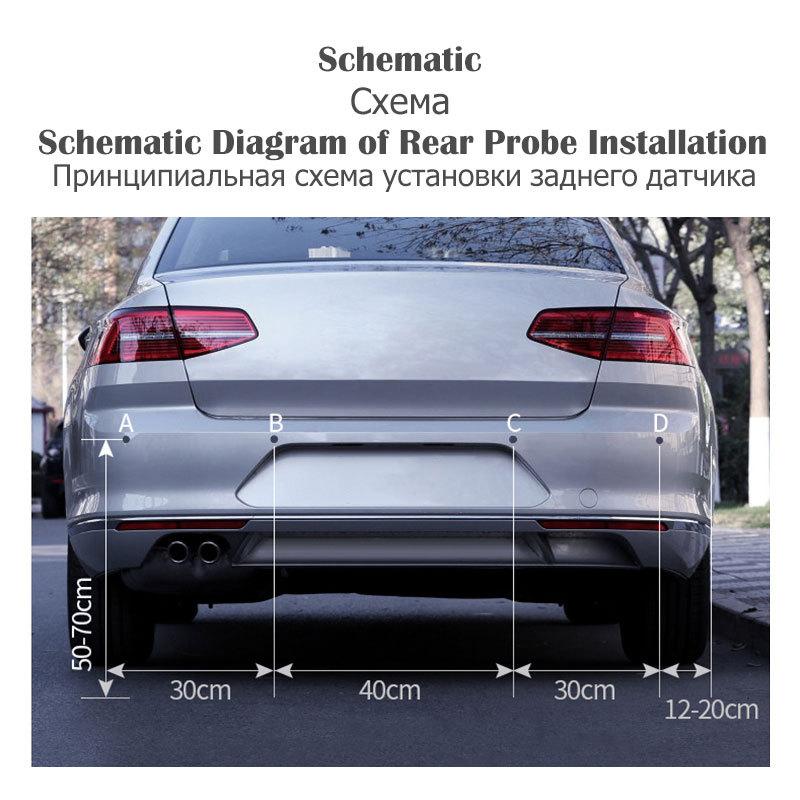 Multiple Radar Parking Sensor Kit Backlight Parktronic LED Display System Backup Monitor Detector Assistant