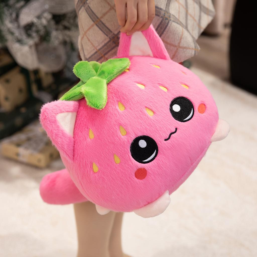 Schattig Pluche Knuffeldier Aardbeienkat Kussenpop Kinderverjaardagscadeau Huisdecoratie Dier Kerstcadeau