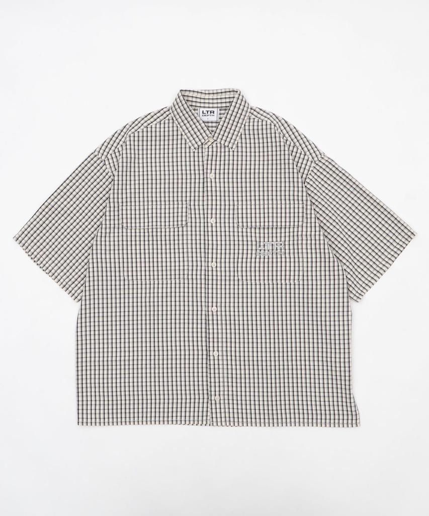 WEGO Short Sleeve Minimalist Check Logo Summer Size White Check 1 Men's Shirt, Shirt, Top, Streetwear, Casual, M,