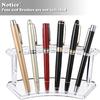 Tinlade 2 Pieces Plastic Pen Holder Stand Display Rack 6-Slot Pen Makeup Brush Rack Organizer Eyebrow Stand for School Office Home Store(Clear)