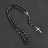 Collana Rosario a forma di Croce con Perle, Stile Europeo, Fatta a Mano, Catena per Maglione, Unisex