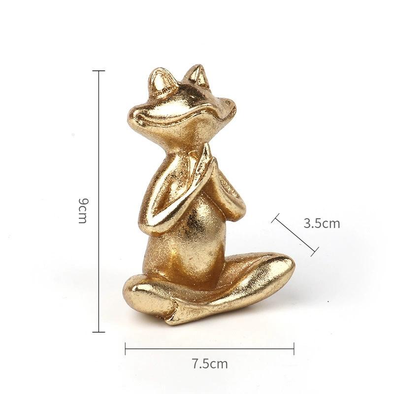 1/3 Pezzi Statuette Rana Yoga Dorata Soggiorno Moderno Scrivania Tavolo Ufficio Casa Libreria Decorazione Statua Animale Ornamenti in Resina