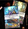 Retro Fantasy Forest Elf Hut Journal Background Paper - 30 Dreamy Sheets
