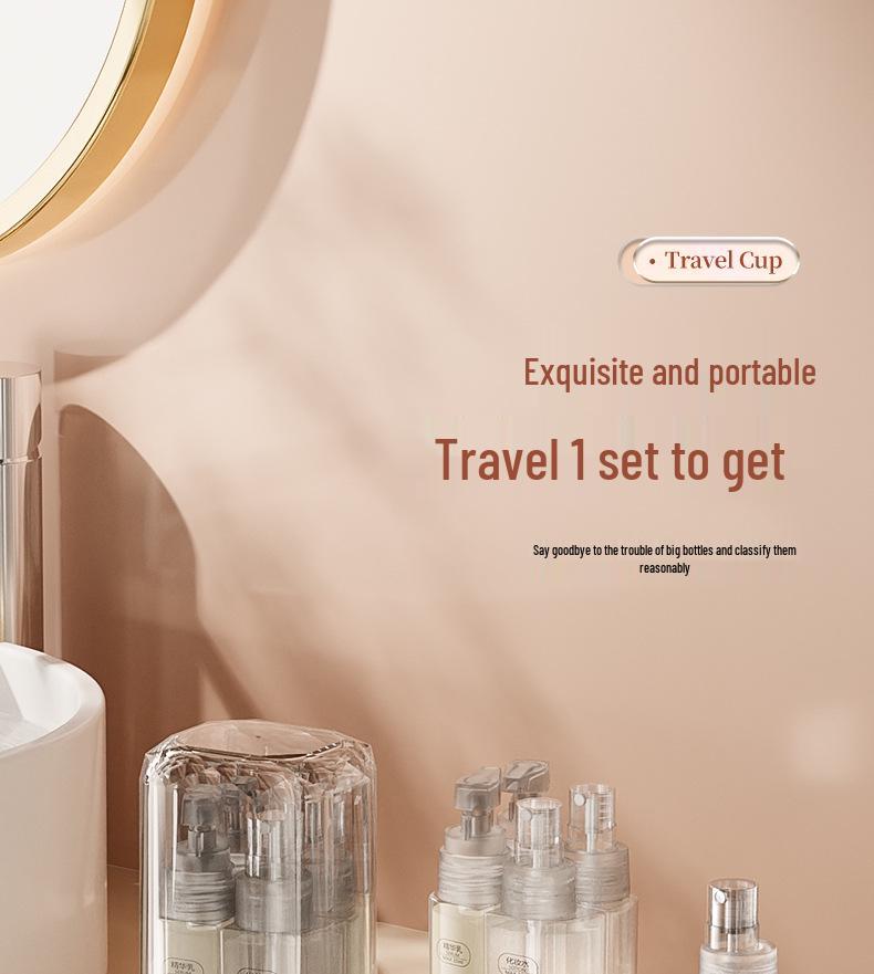 Συμπαγές Επαναγεμιζόμενο Σετ Ταξιδιού: Φιάλες 5-σε-1 για Σαμπουάν, Αφρόλουτρο, Σπρέι, Νερό και Λοσιόν