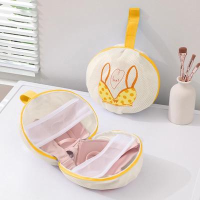 Kreslený sáček na praní podprsenek Anti-deformation Anti-Winding Bra Mesh Bag s uchem Prodyšný sáček na podprsenky do pračky pro domácnost a cestování