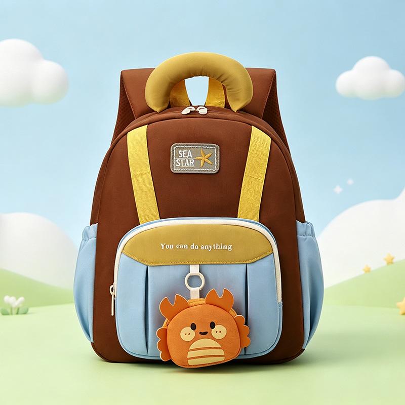 Schoolbag Kindergarten School Bag Boys and Girls New Lightweight Versatile Color Matching Backpack Medium and Large Class Baby Backpack