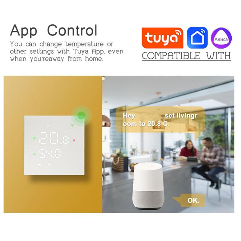 

ABNR Tuya Wifi Smart Thermostat Smart Electric Floor Heating Temperature Controller Switch For Google Home Alexa Alice B белый