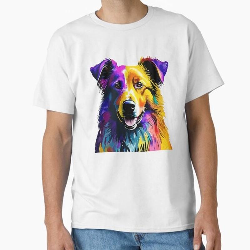 Dog Watercolor Art Classic T Shirt Made In US AUS Size S 2XL