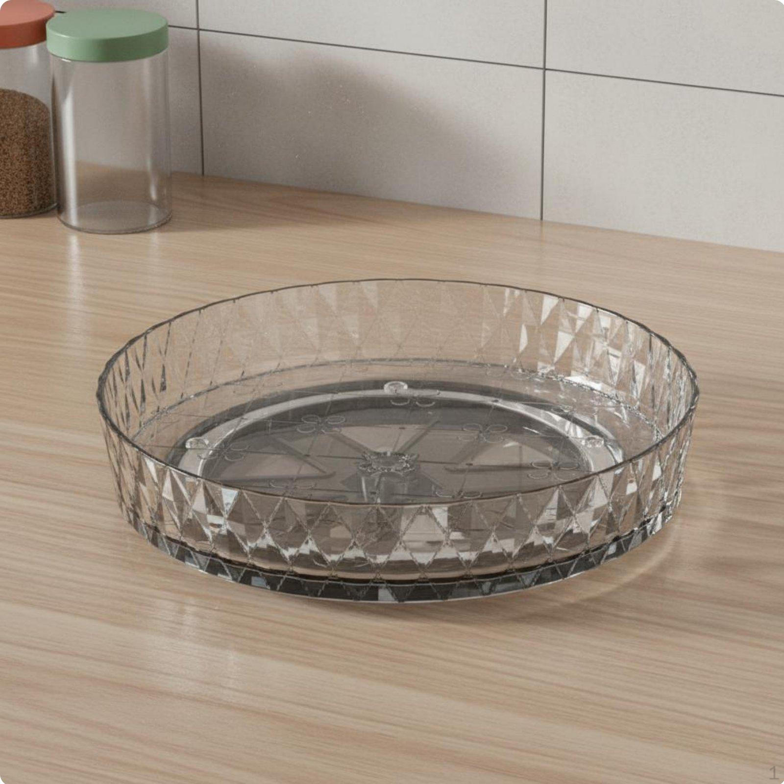 Rotating Tray Turntable Effortless Turning Rotation Countertop Organizer AntiDrop Edge