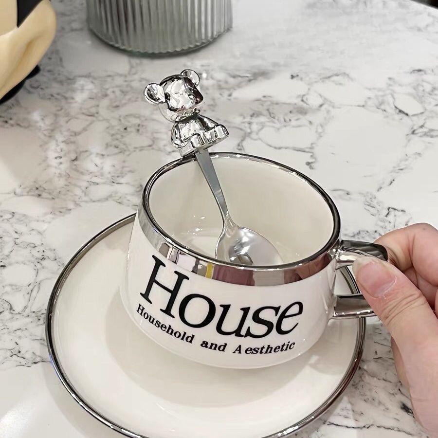 

Nordic Simple High Value Cup Ins Style Girls Coffee Cup Tape Set Mug ... 201-300ml