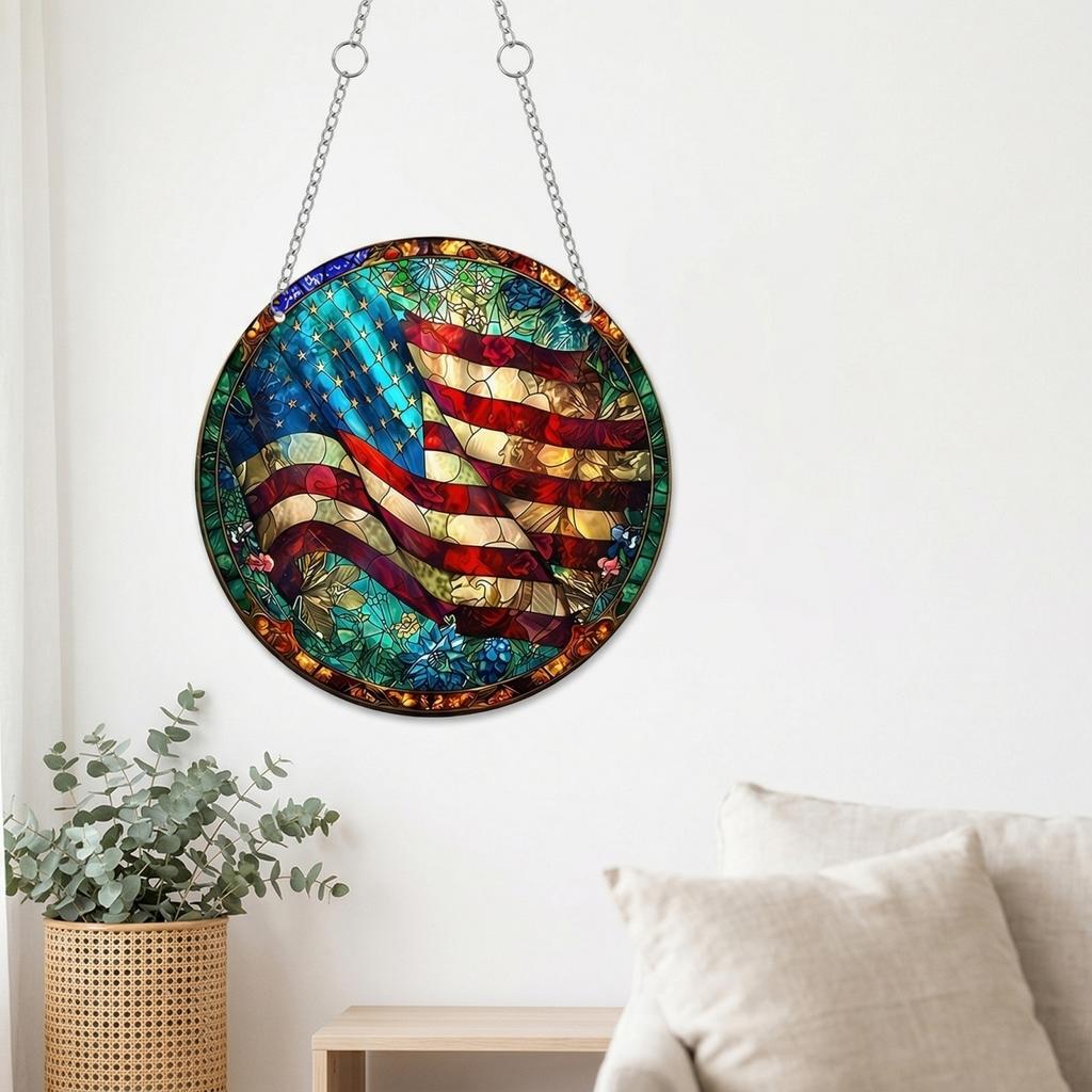 2D Flat Freestanding Acrylic Disc, Home Wall Decoration, Porch Ornament, Chain Pendant.