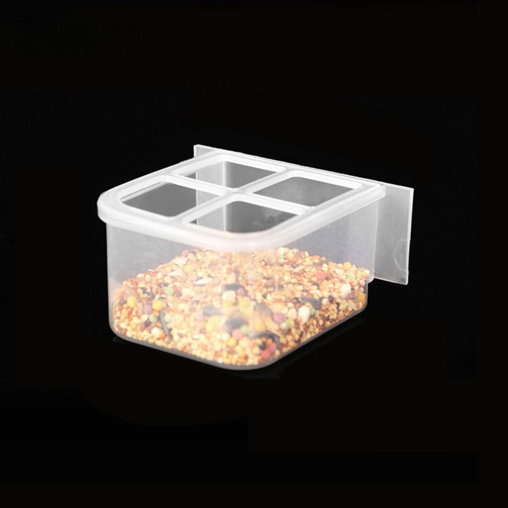 Plastic Bird Food Box Anti-splash Parrot Hanging Food Dish  for Pigeons Parrots Canaries