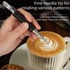Holzgriff Latte Art Stift Edelstahlspitze Kaffee Zeichenstift Cappuccino Espresso