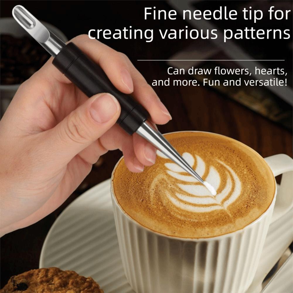 with Storage Box Latte Art Pen Wood Handle Latte Art Practice Pen  Creative Pull Flower