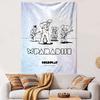 Vertical Tapestry Coldplay Paradise Cartoon Elephants Band Line Art Pastel Wall Hanging Tapestry Home Decor Gift