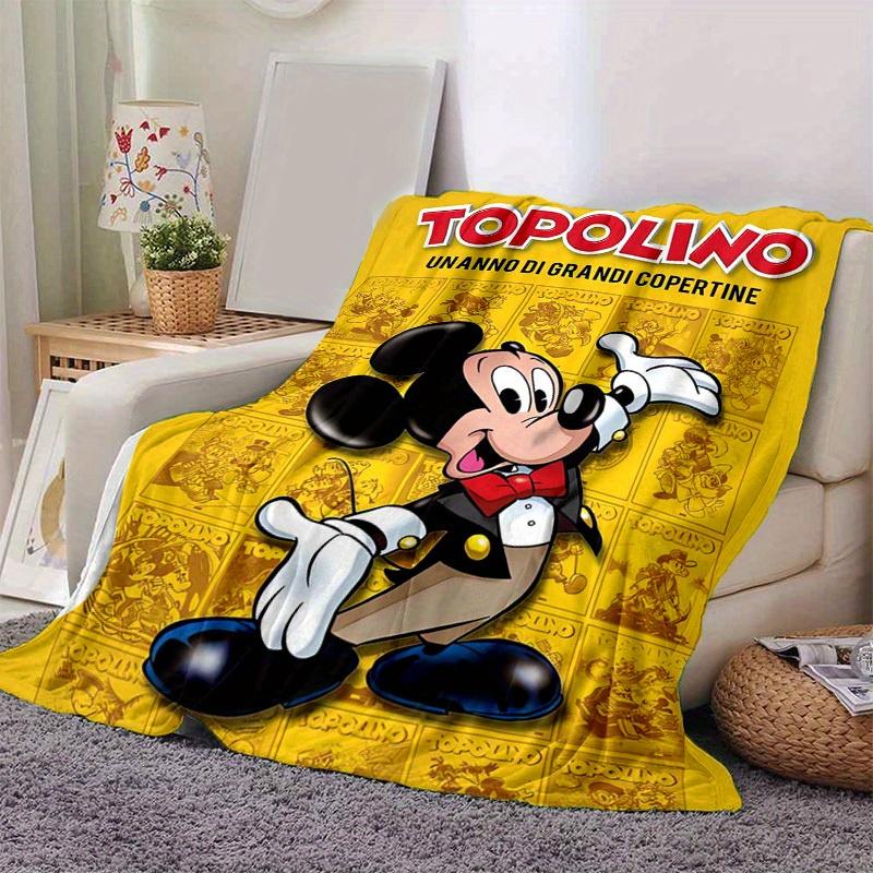 1pc Disney Topolino Mickey Mouse Throw Blanket Soft & Cozy Blanket for Couch, Bed, Travel
