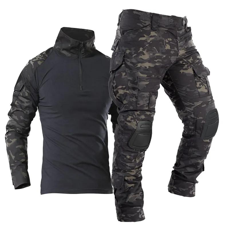 Militäruniform Camo Taktischer Multicam Anzug Herren Airsoft Kampf Paintball Kampf Wanderhemd Cargohose Scharfschützen Jagdbekleidung