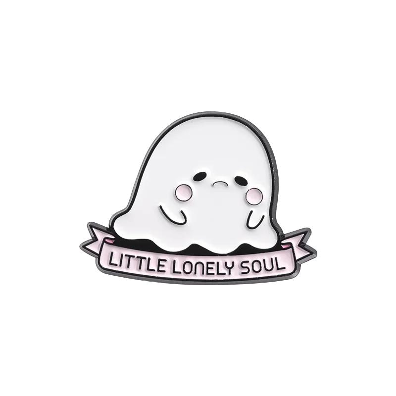Halloween Punk Ghost Collected Enamel Pin Custom Spooky Boo With Black Cat Brooches Clothes Lapel Badge Jewelry Gift for Friends
